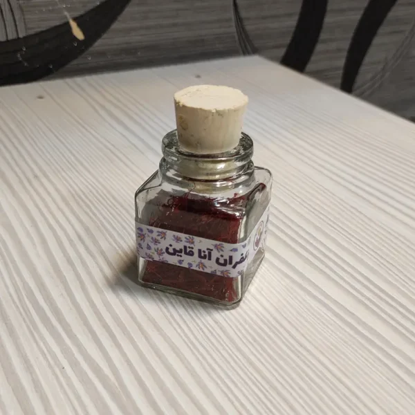بطری شیشه ای مکعبی زعفران کد 1801