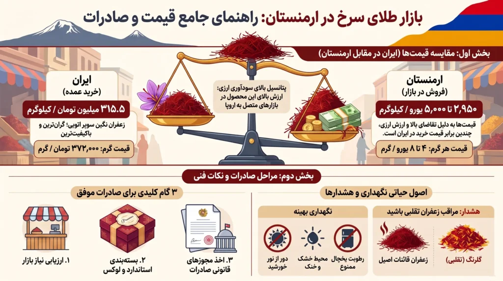 قیمت زعفران در ارمنستان + صادرات زعفران به ارمنستان